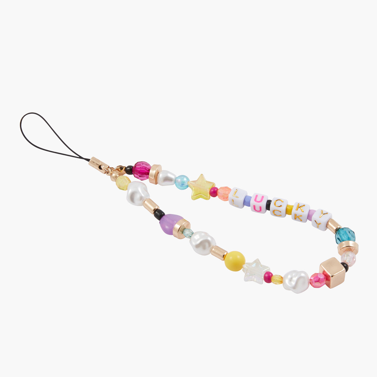 Bijou de téléphone perles multicolore
