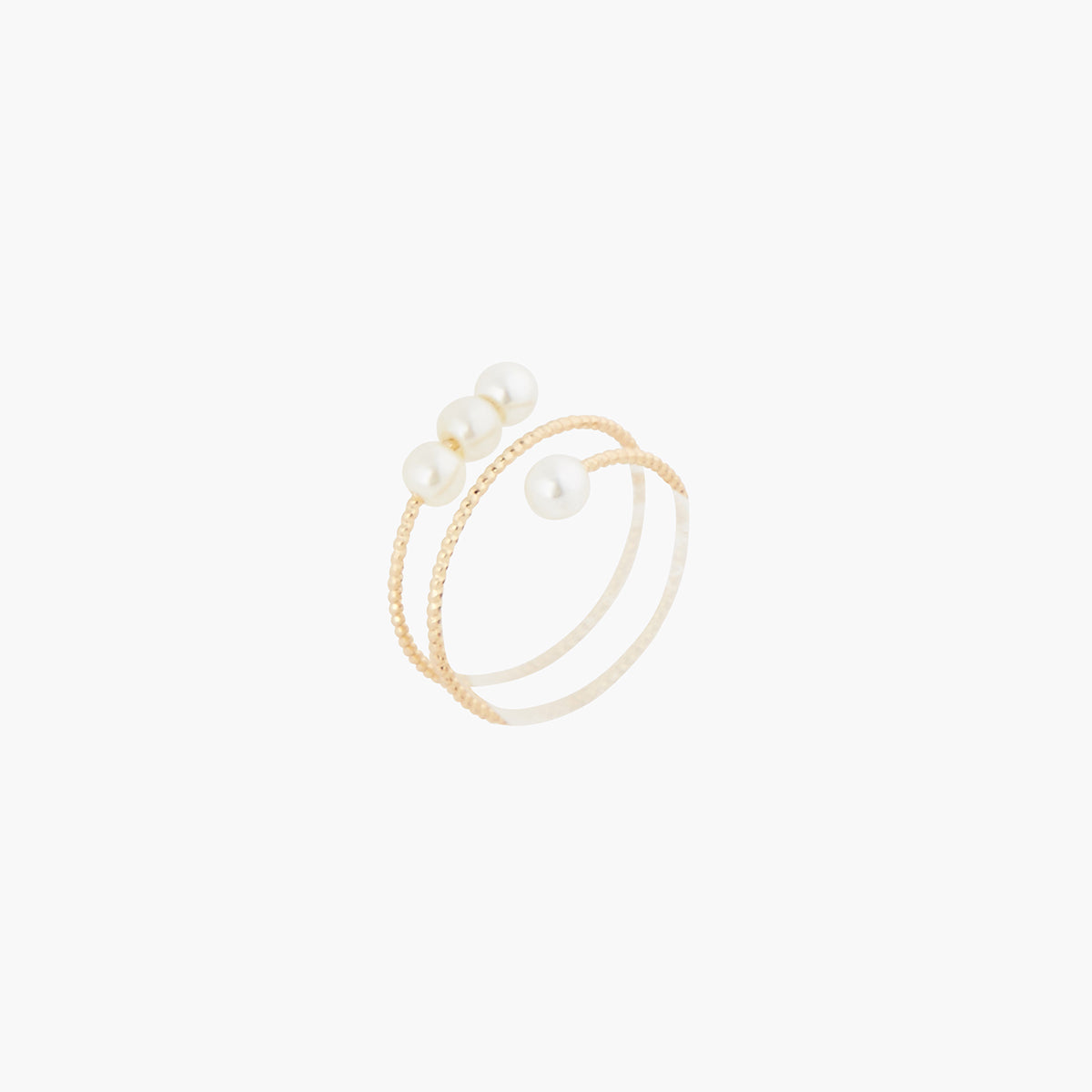Bague 3 rangs à perles