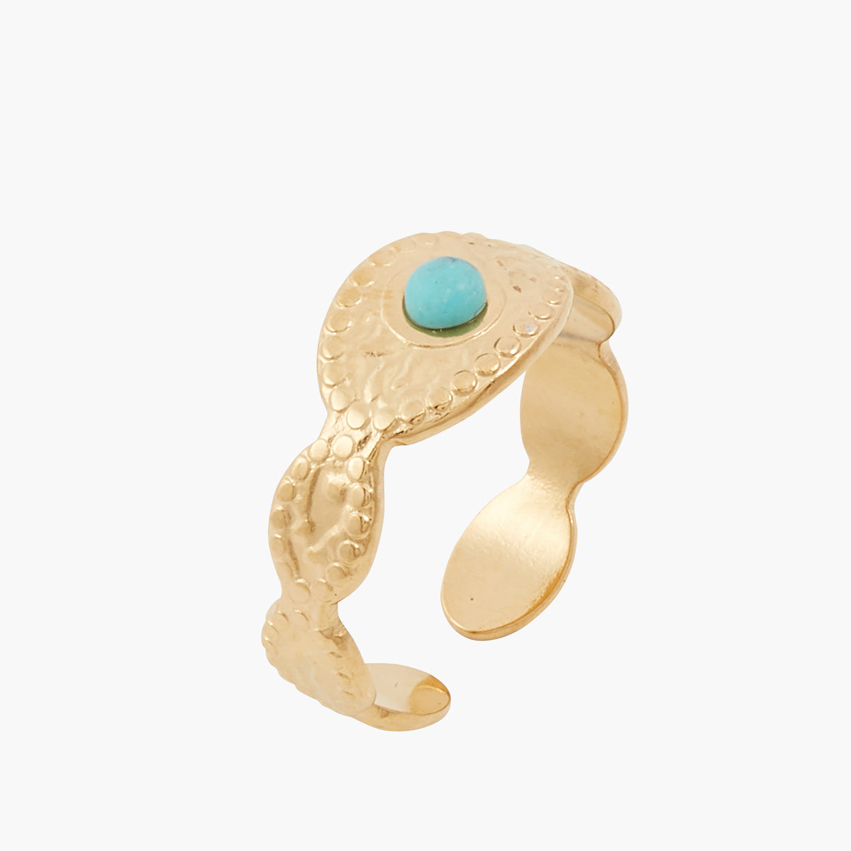 Bague en acier inoxydable avec pierre