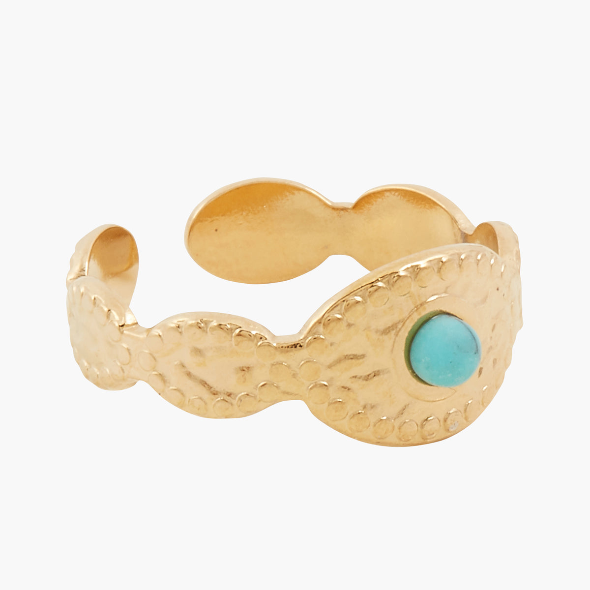 Bague en acier inoxydable avec pierre