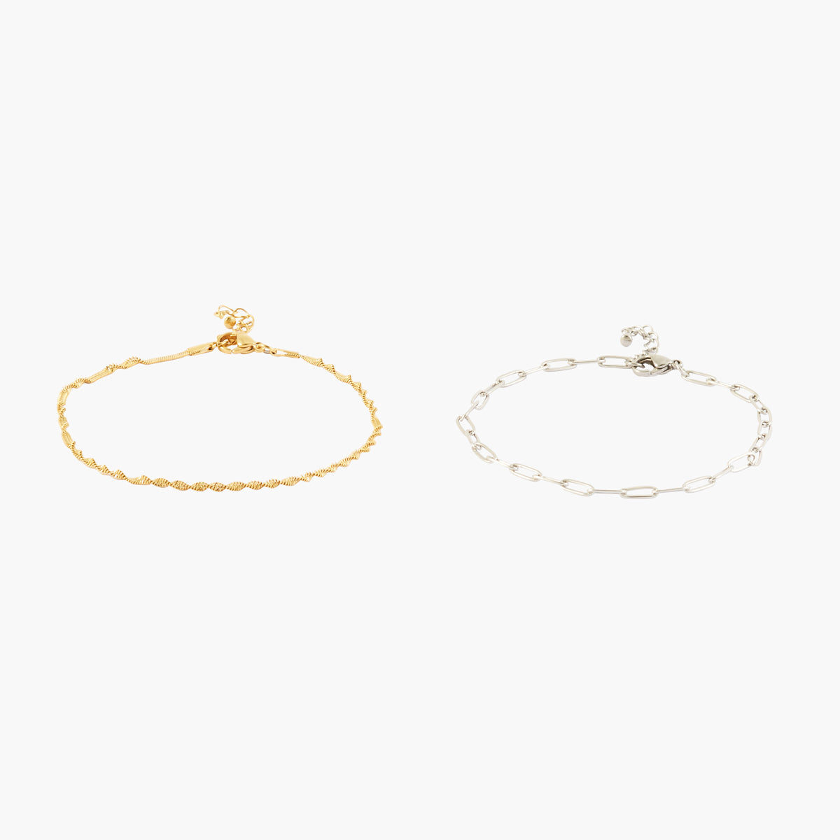 Set de 2 chaînes de cheville Acier Inoxydable