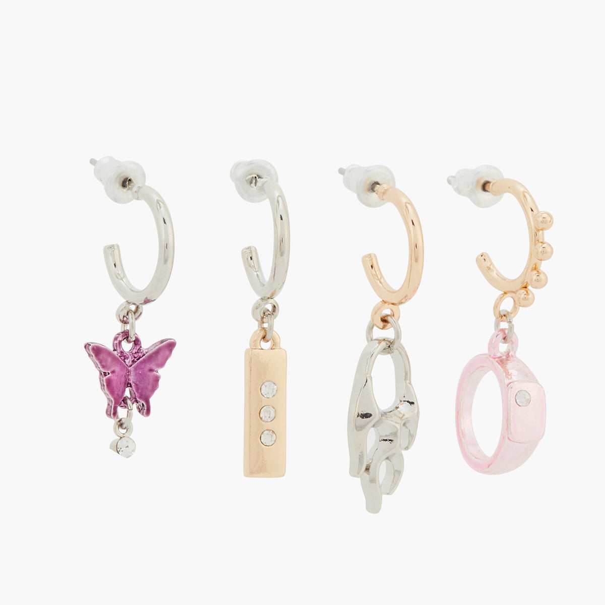 Set de 4 mini-créoles single Gothic Romance