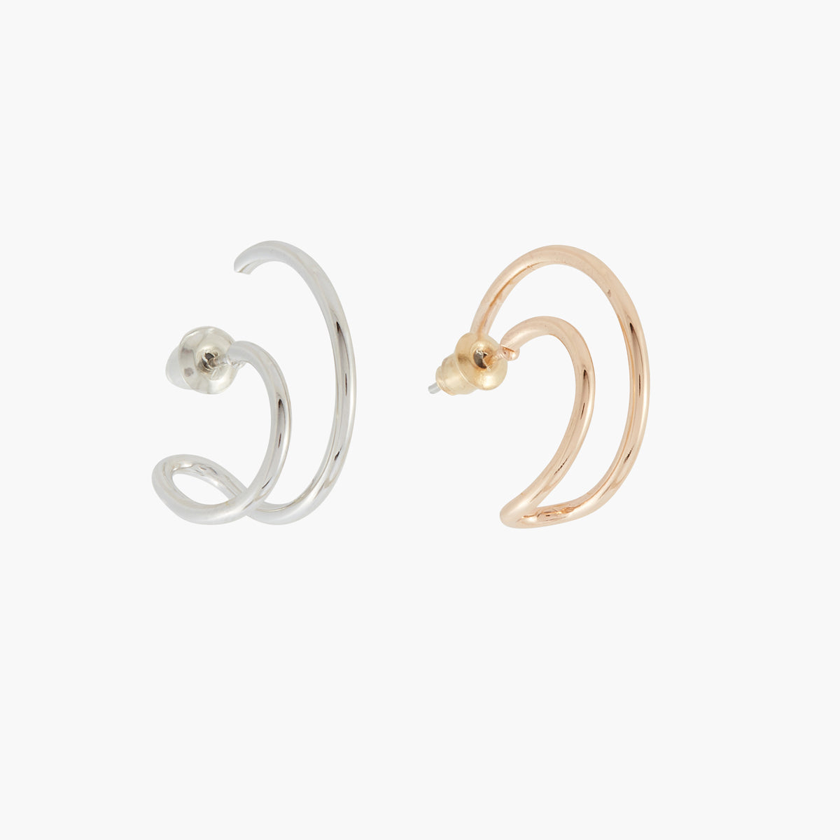 Créoles double anneaux bicolore Gothic Romance