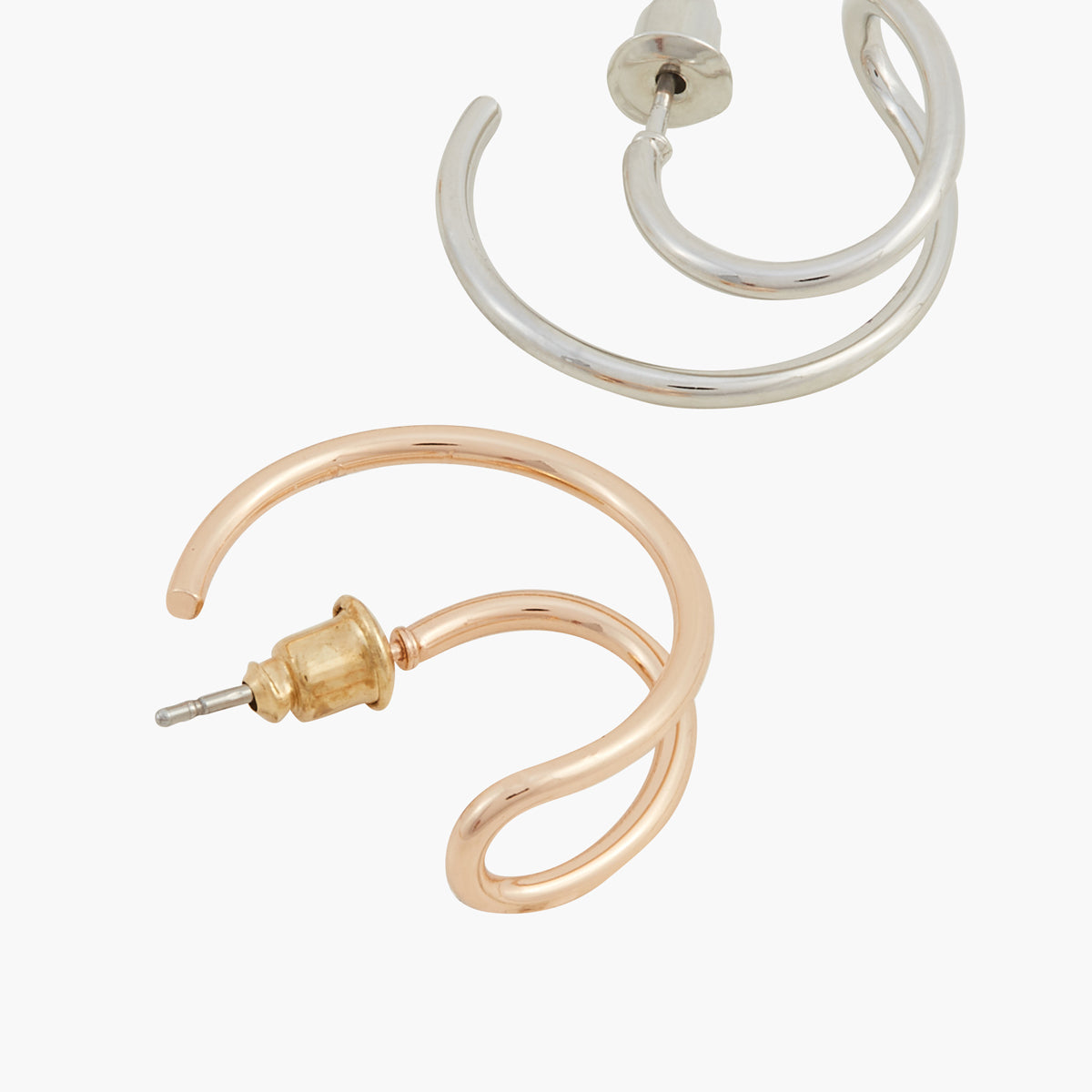 Créoles double anneaux bicolore Gothic Romance