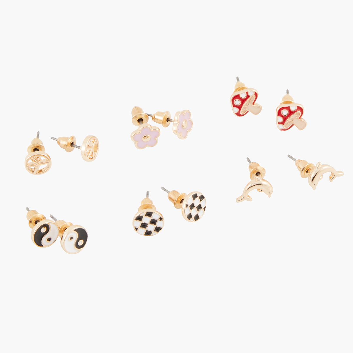 Set de 6 puces d'oreilles fantaisie