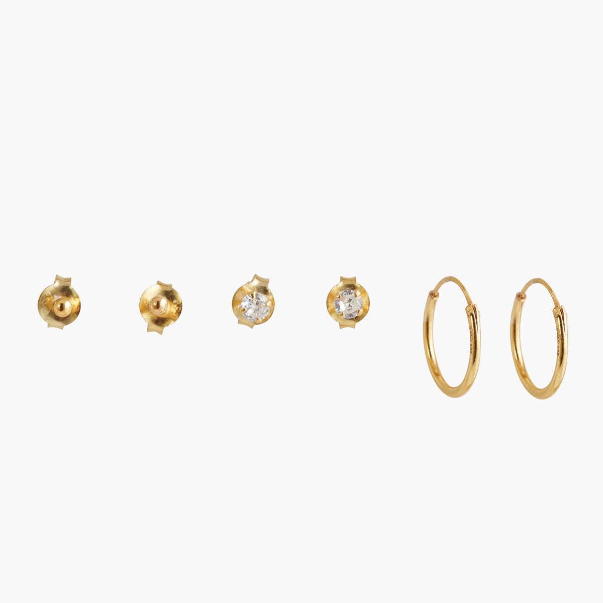 Set 3 paires de boucles d'oreilles - zircon et argent garanti 925