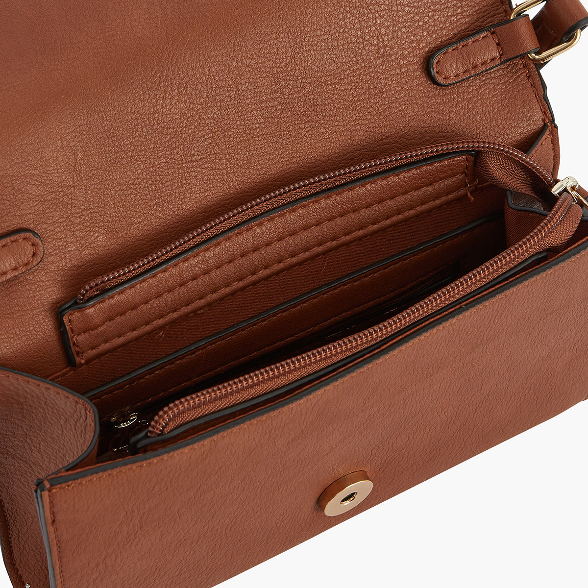 Petit sac à bandoulière camel