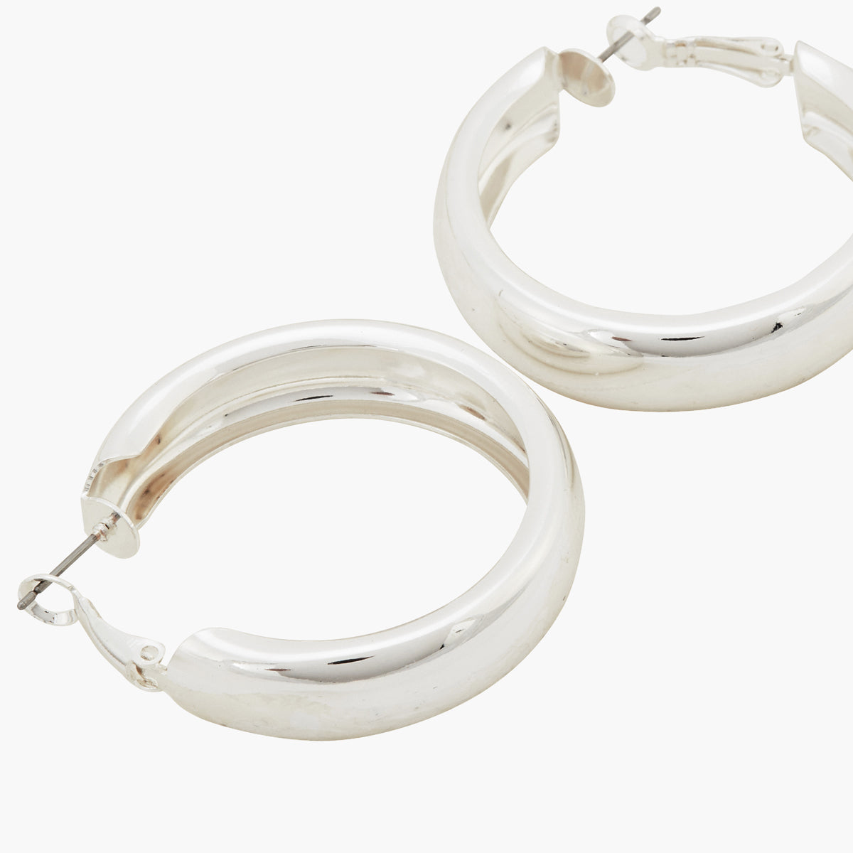 Créoles épaisses argentées