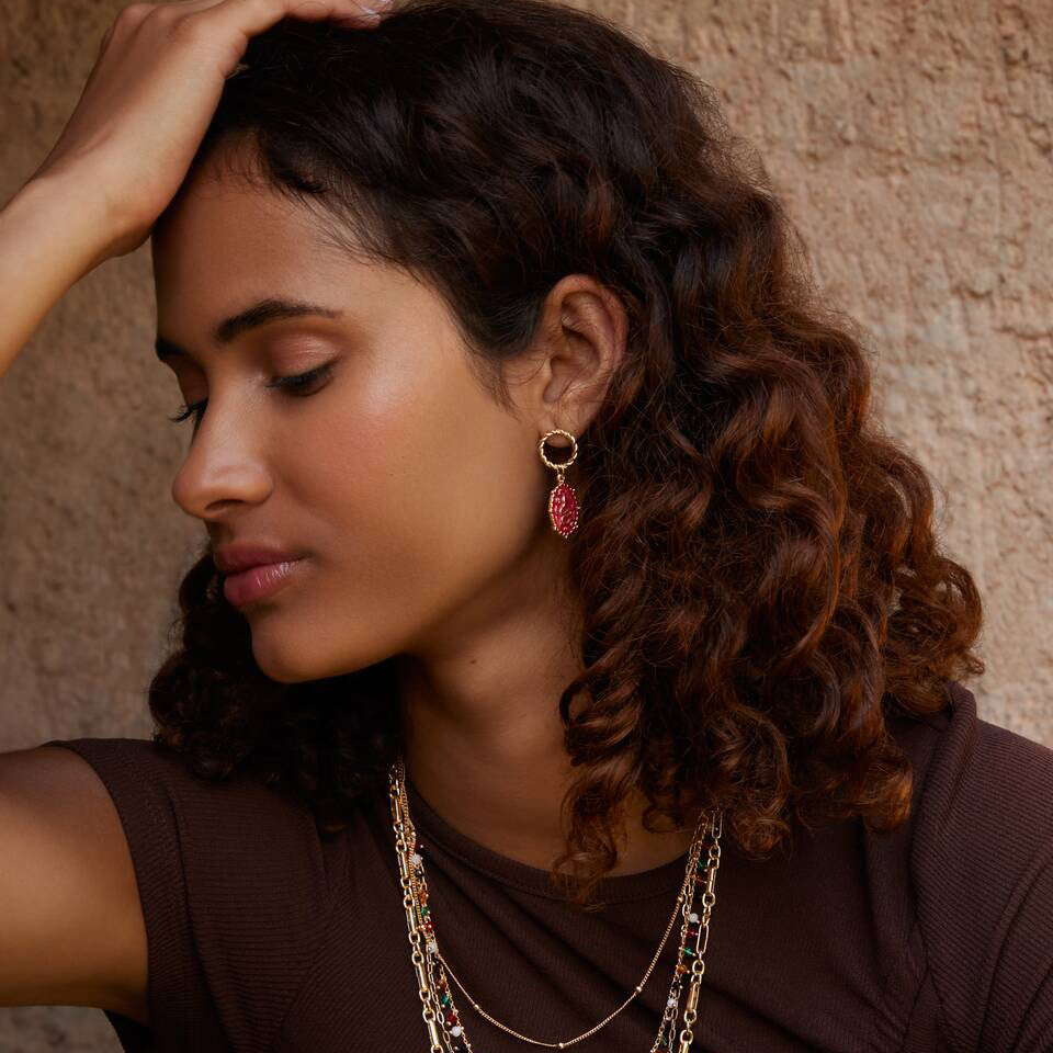 Boucles d'oreilles médaille serpent Talisman