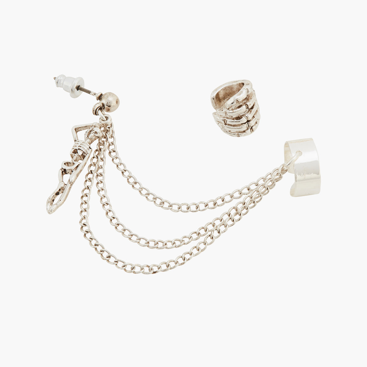 Set de 2 bijoux d'oreilles squelette Halloween