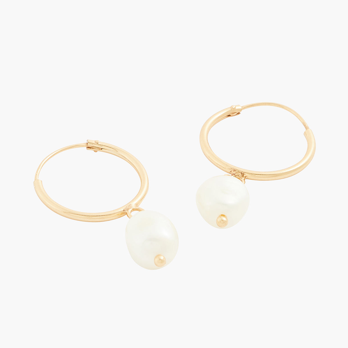 Créoles à perles - argent garanti 925 doré à l'or fin