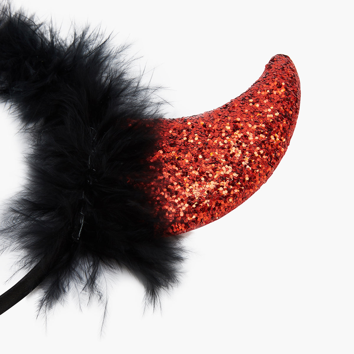 Serre-tête diable cornes rouge paillettes Halloween
