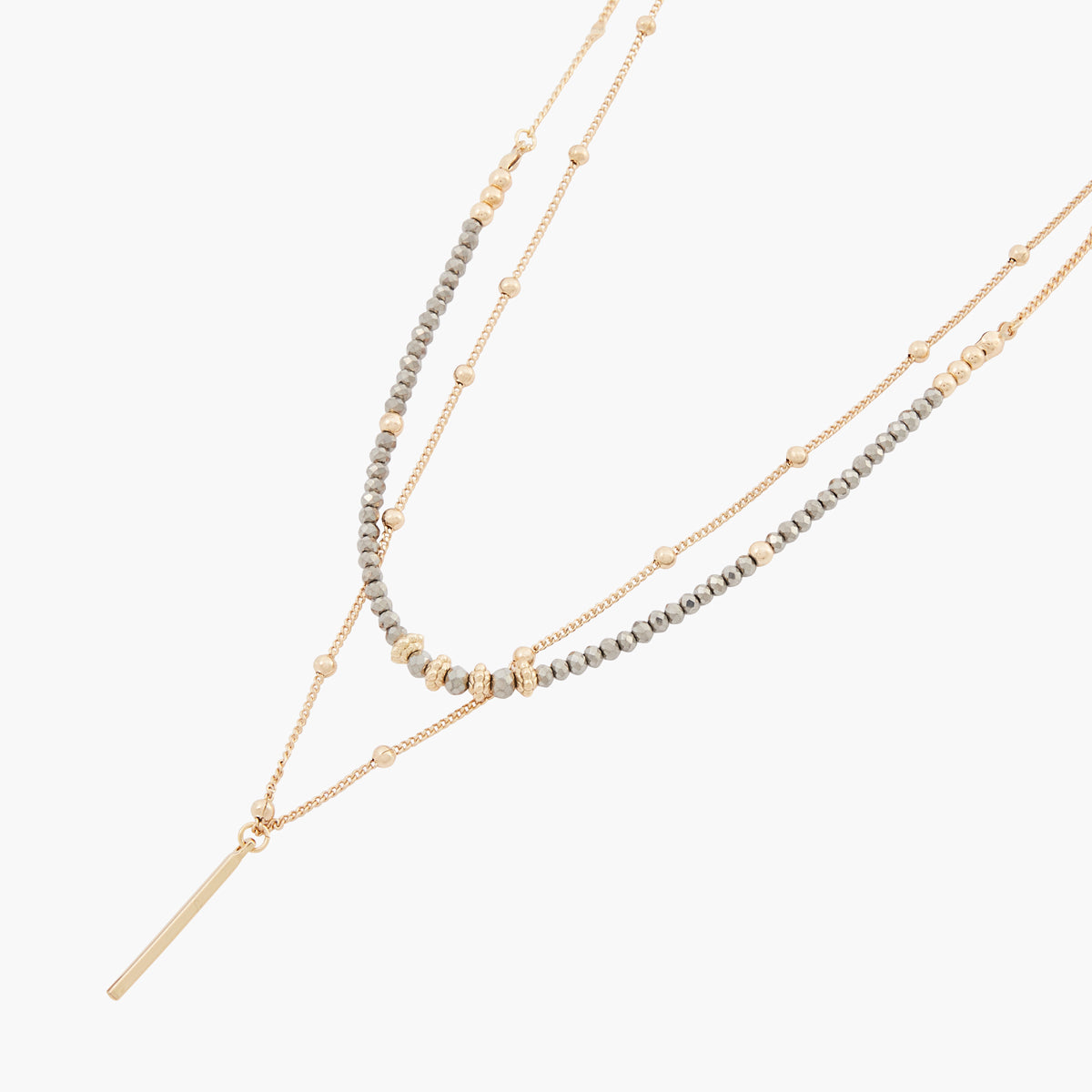 Collier 2 rangs perles facettées Chocolate