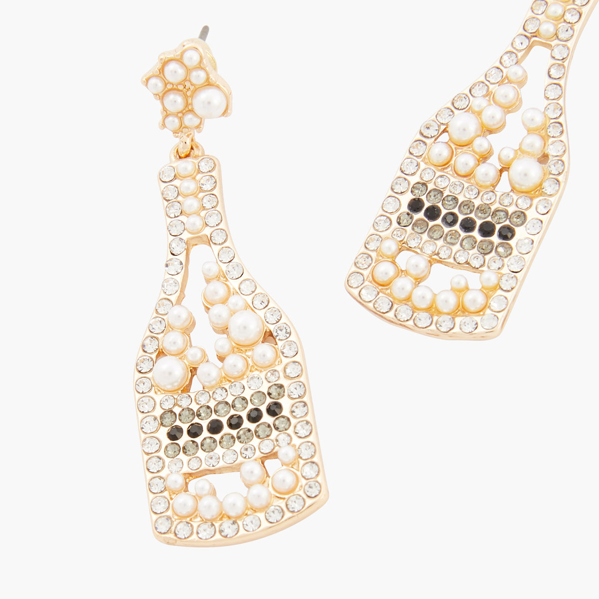Boucles d'oreilles Noël bouteilles champagne
