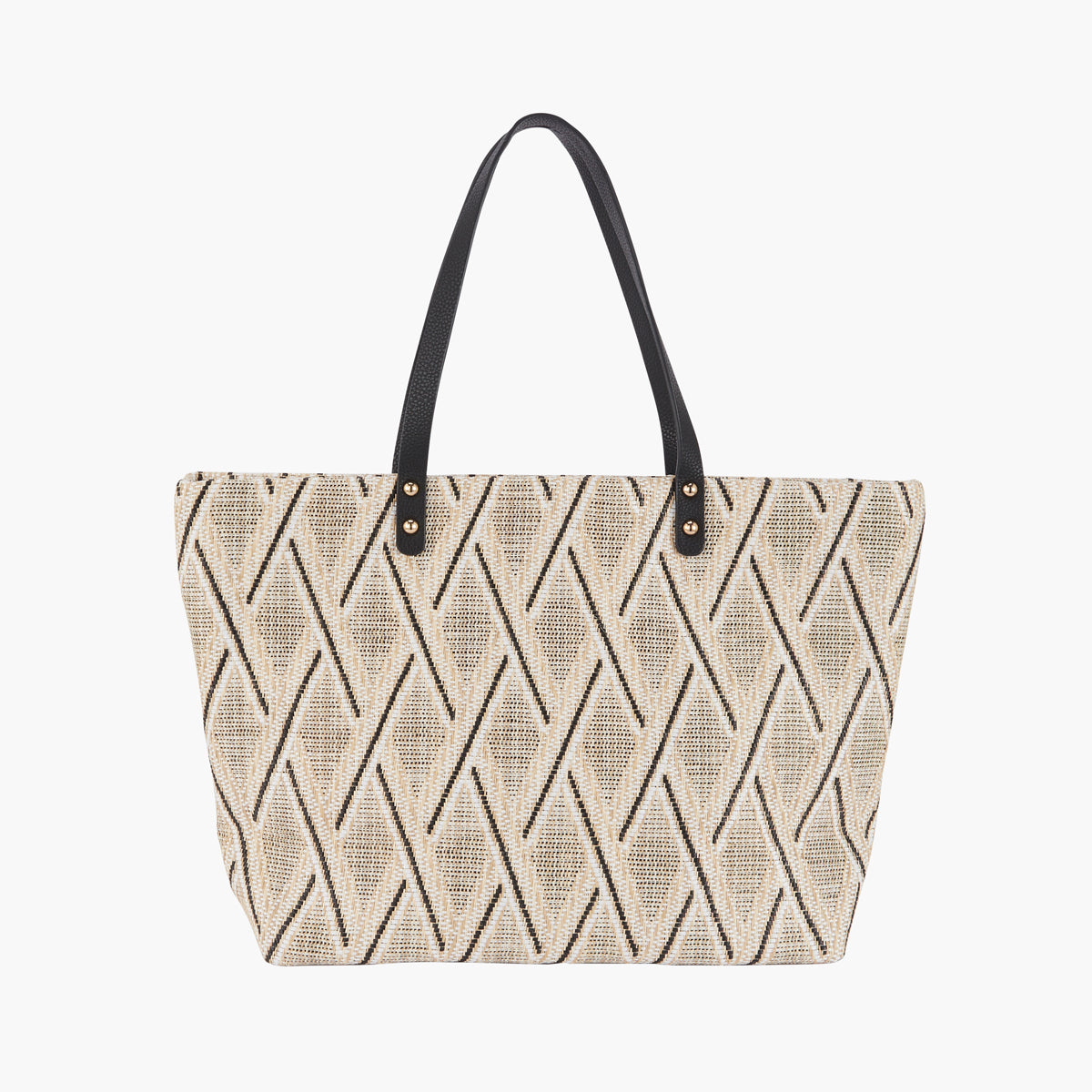 Cabas paille à losange