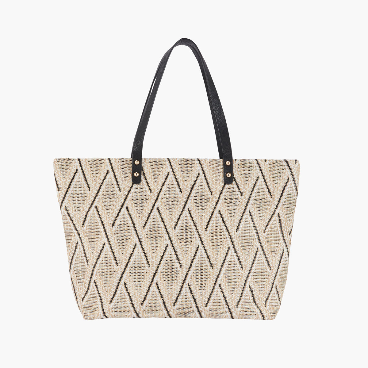 Cabas paille à losange