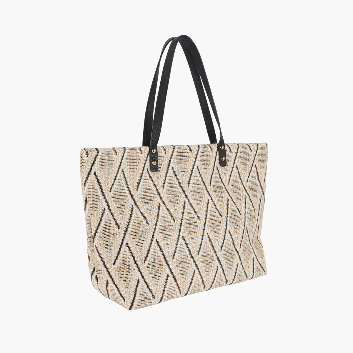 Cabas paille à losange