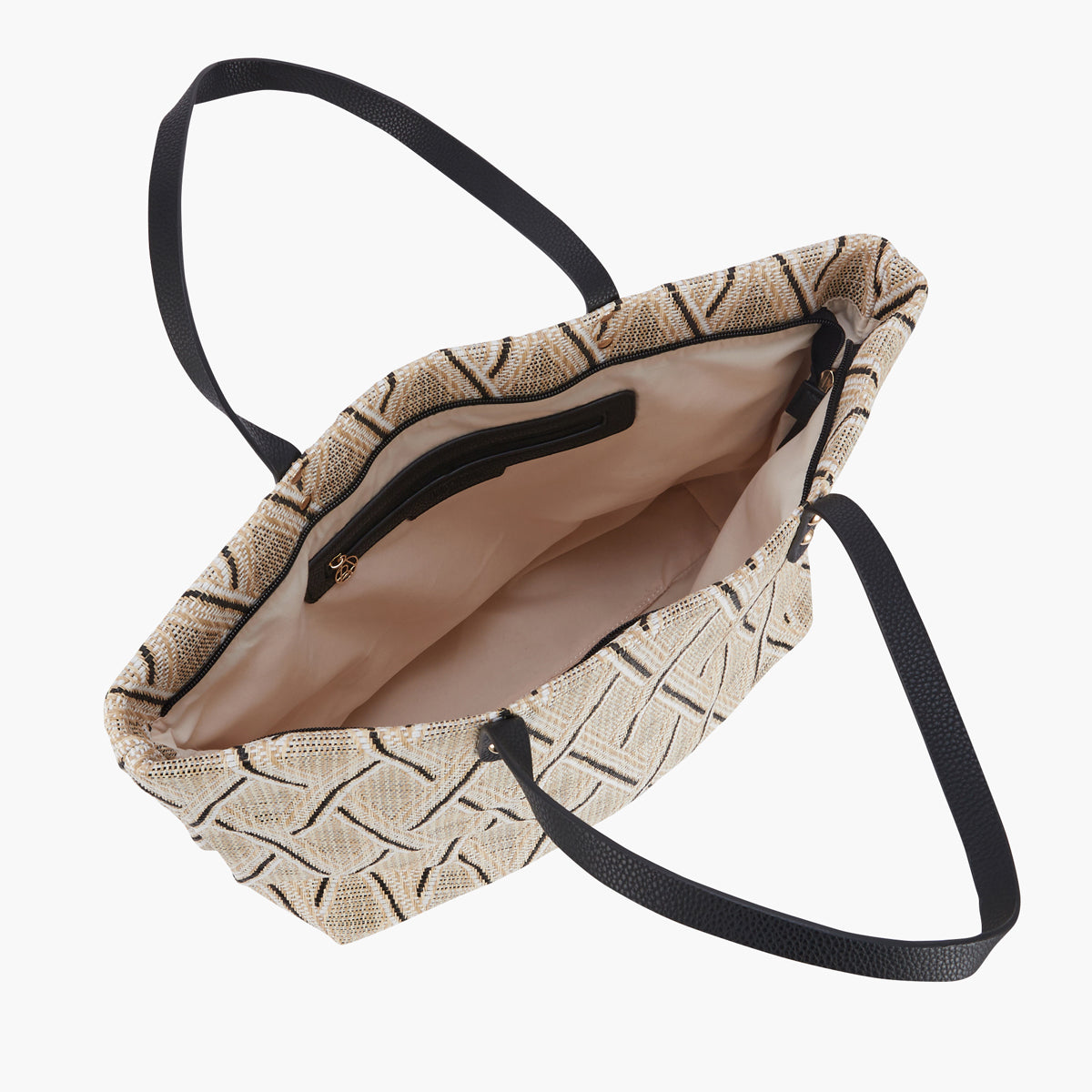 Cabas paille à losange