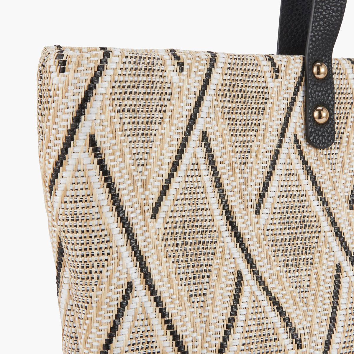 Cabas paille à losange