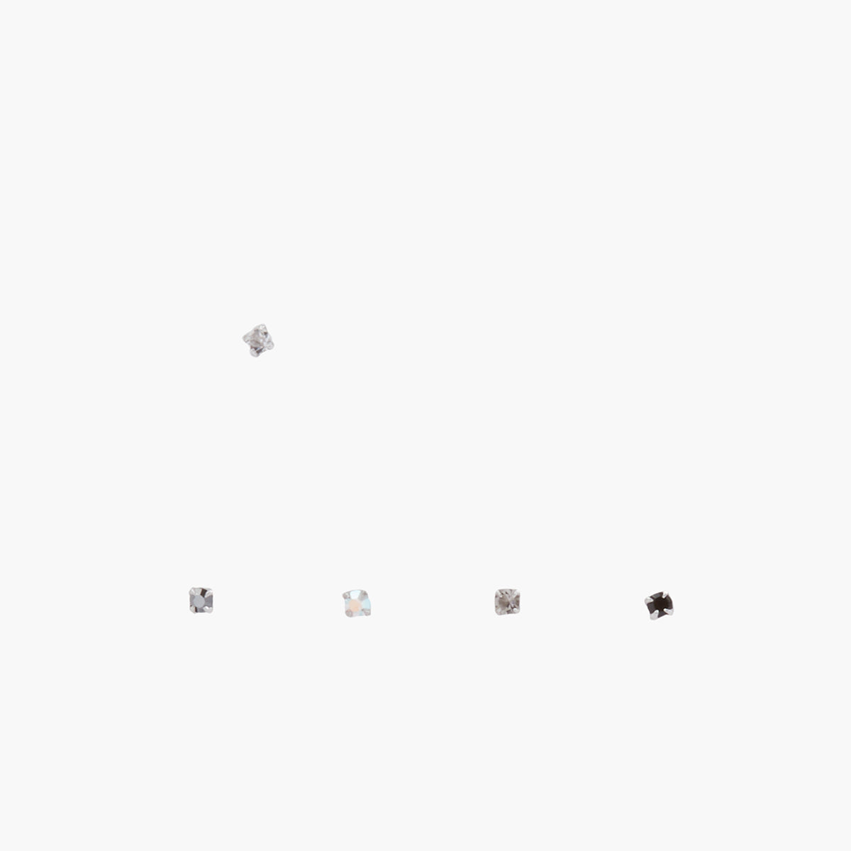 Set 5 piercings nez strass en argent garanti