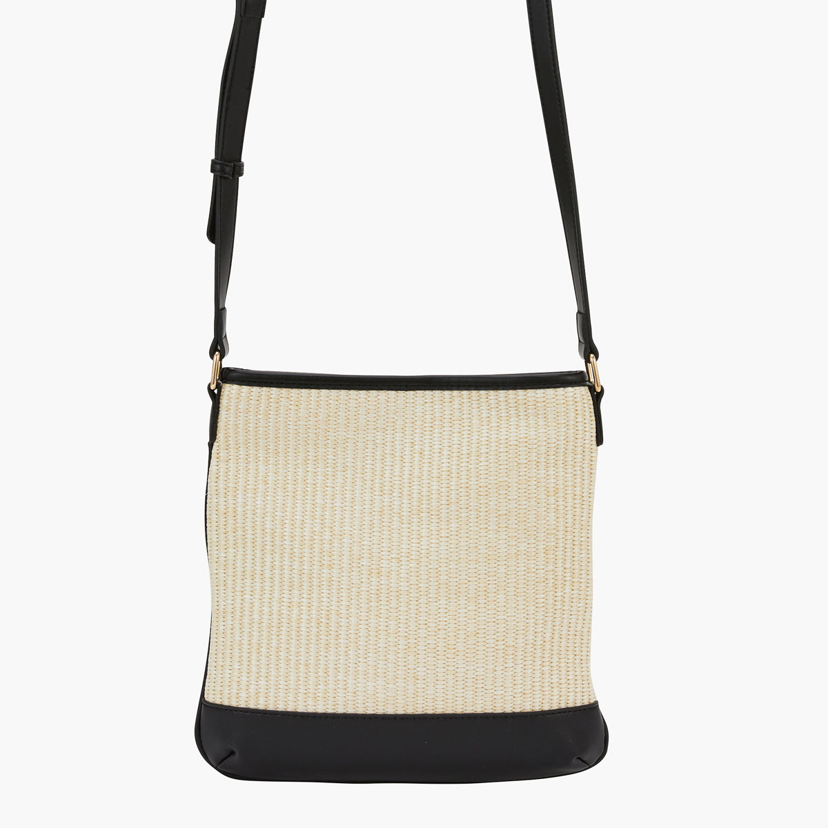 Sac à bandoulière pompon beige et noir