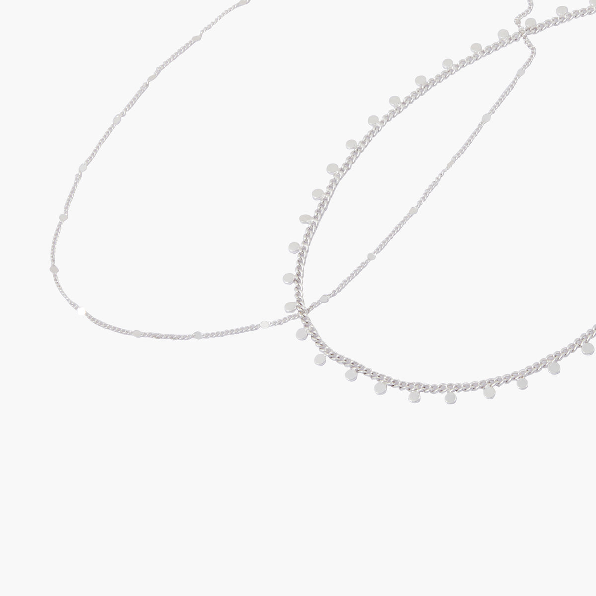 Set de 2 chaines de cheville argenté