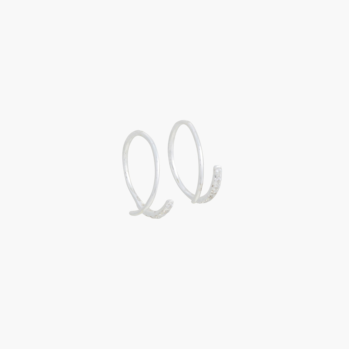 Anneaux d'oreilles argent 925 et strass de zircon
