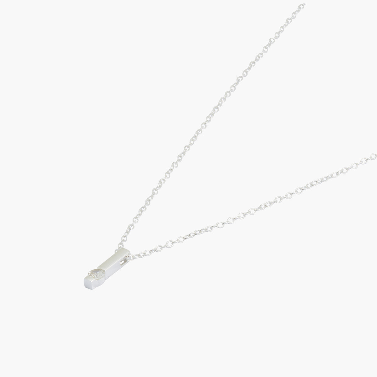 Collier barre avec zirconium Argent Garanti