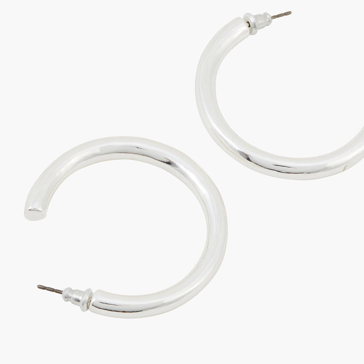 Créoles épaisses argentées 40mm