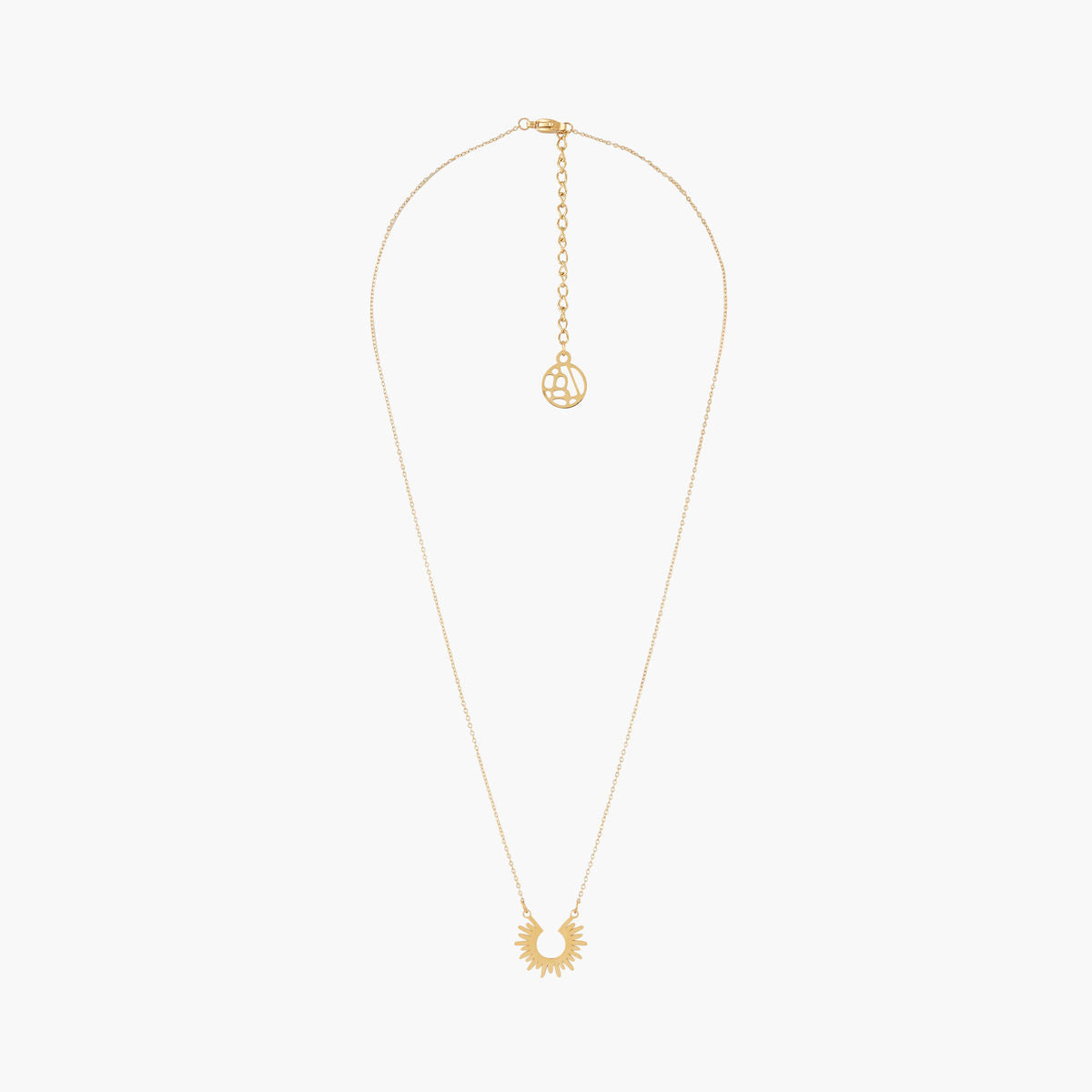 Collier pendentif soleil acier inoxydable doré