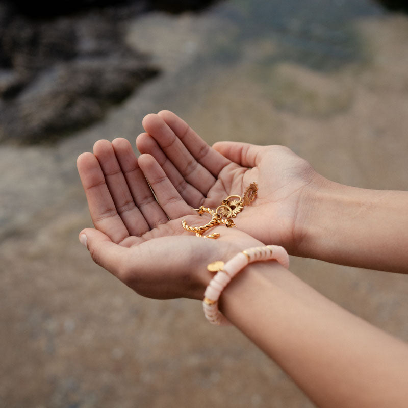 Bracelet élastique pierre de Quartz et acier inoxydable