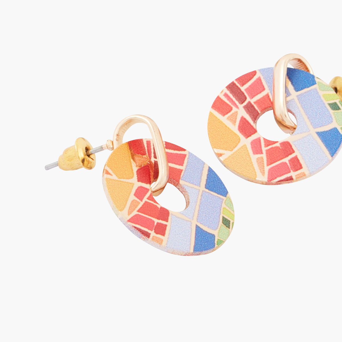 Boucles d'oreilles rondes Balagane imprimé mosaïque