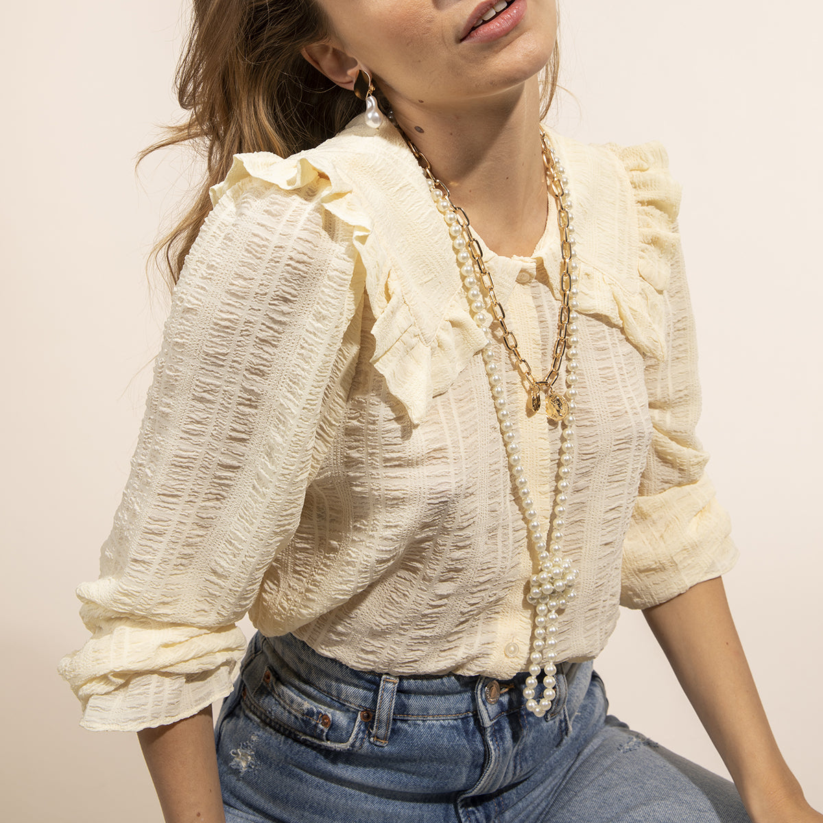 Sautoir perles de verre 8mm