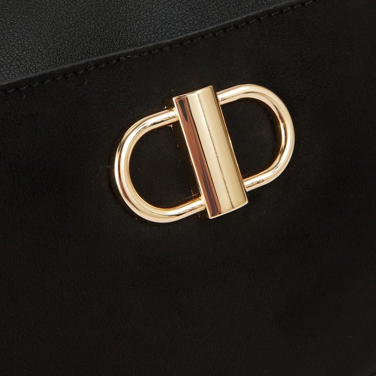 Sac noir bi-matière effet suede