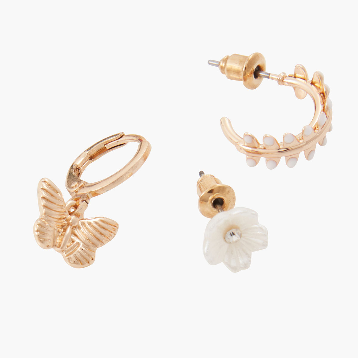 Set de 3 boucles d'oreilles déparaillées
