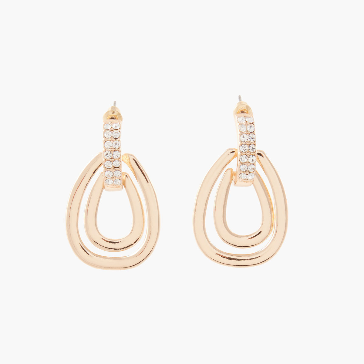 Demi créoles strassées - doré