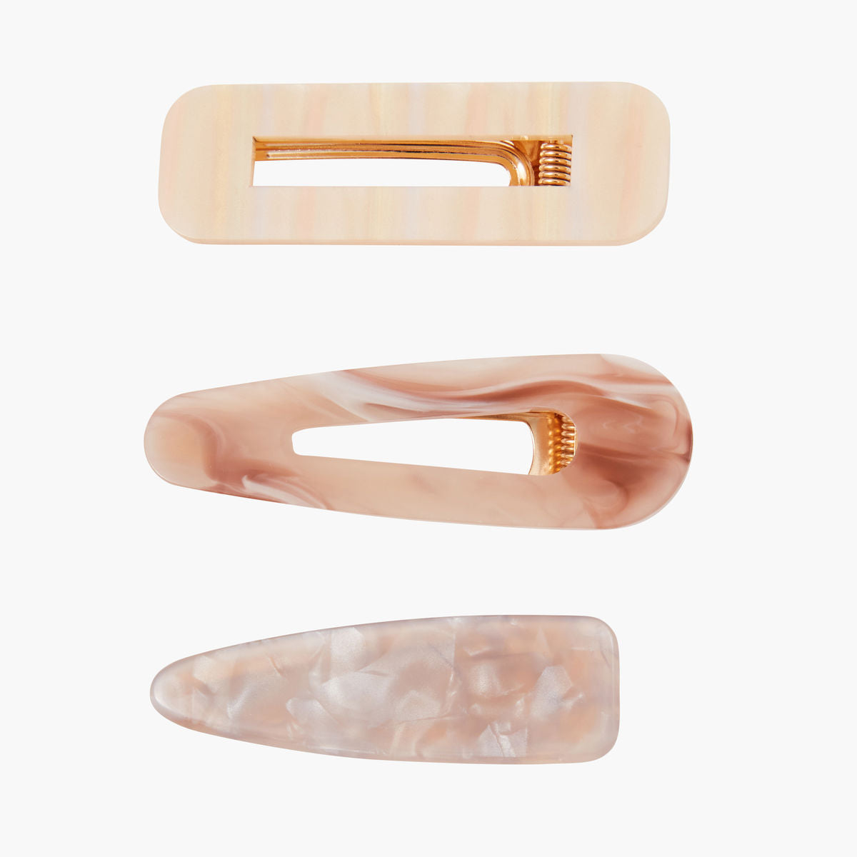 Set de 3 pinces à cheveux en résine