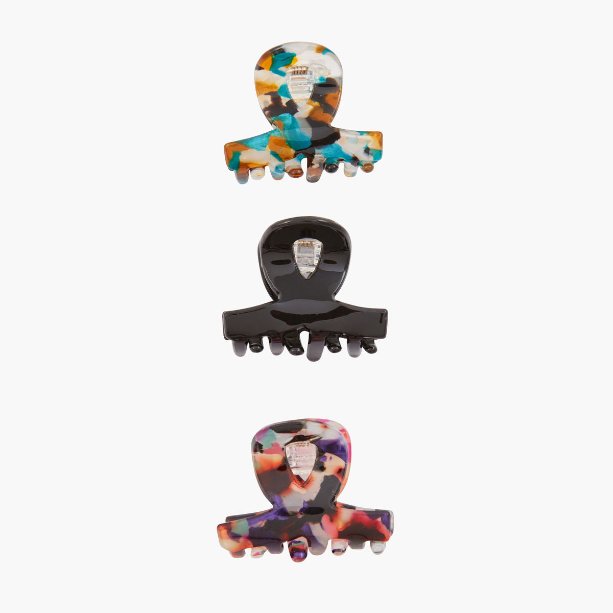 Set de 3 mini pinces crabes multicolores