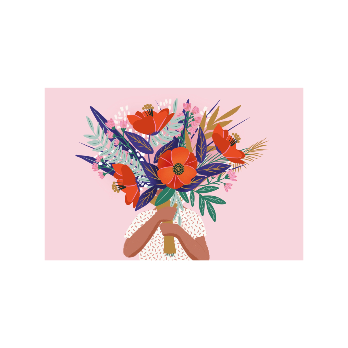 Carte de vœux bouquet de fleurs