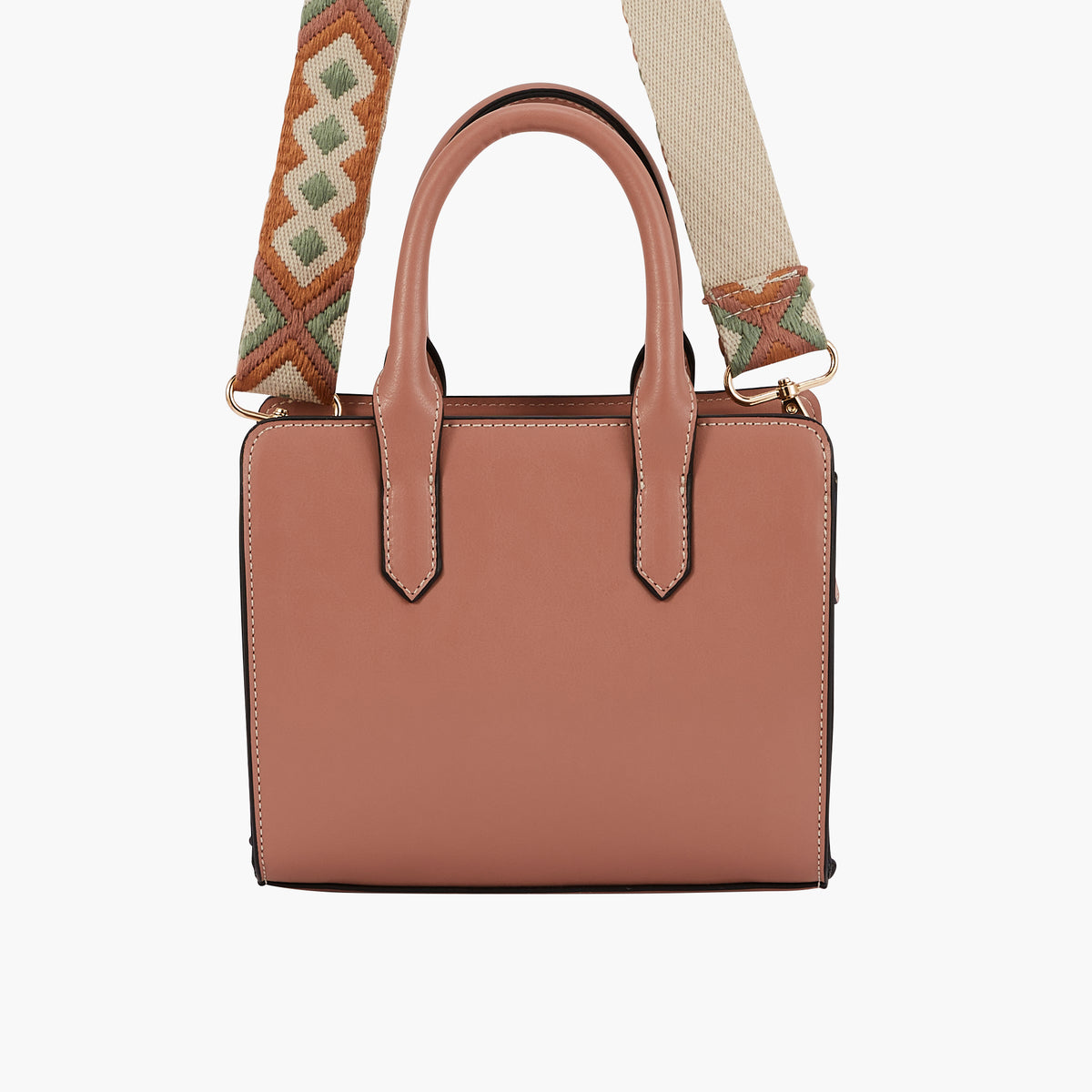 Sac à main et bandoulière à motif ethnique - rose