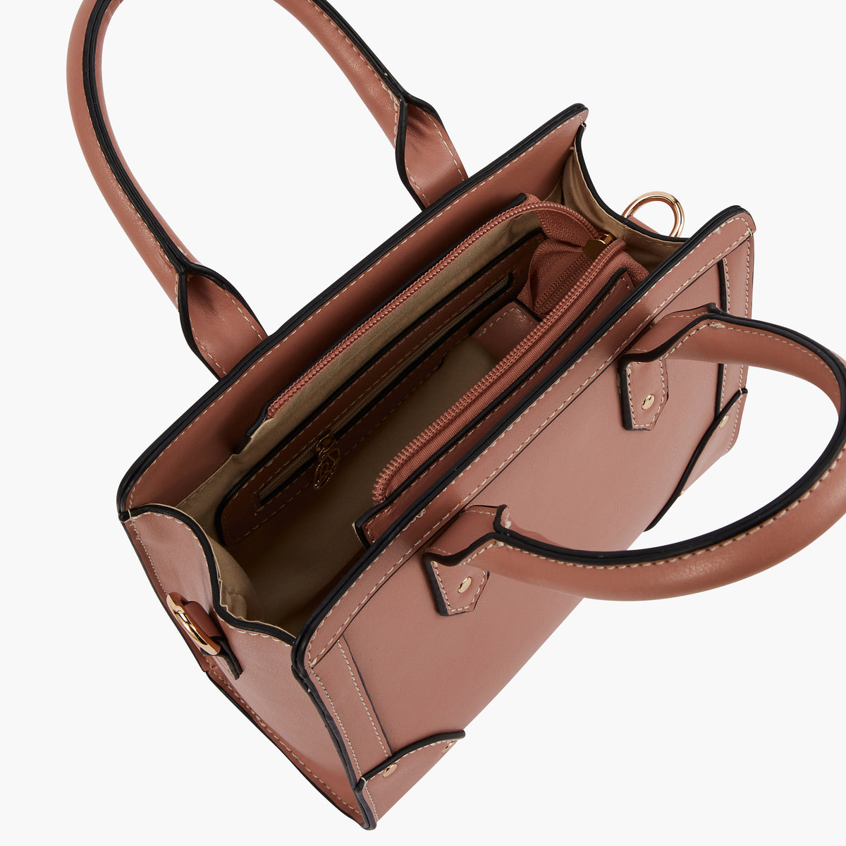 Sac à main et bandoulière à motif ethnique - rose