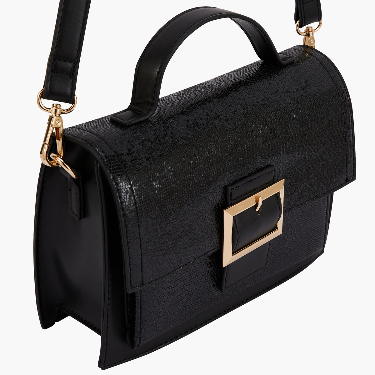 Petit sac à bandoulière boucle ceinture - noir