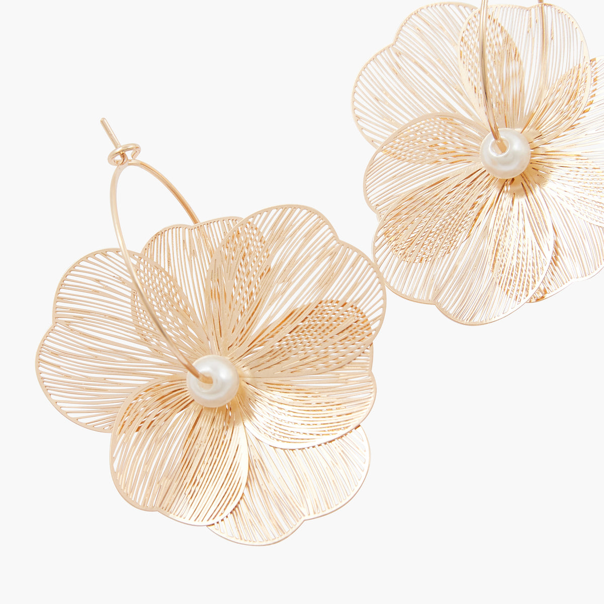 Créoles fleur en filigrane dorées