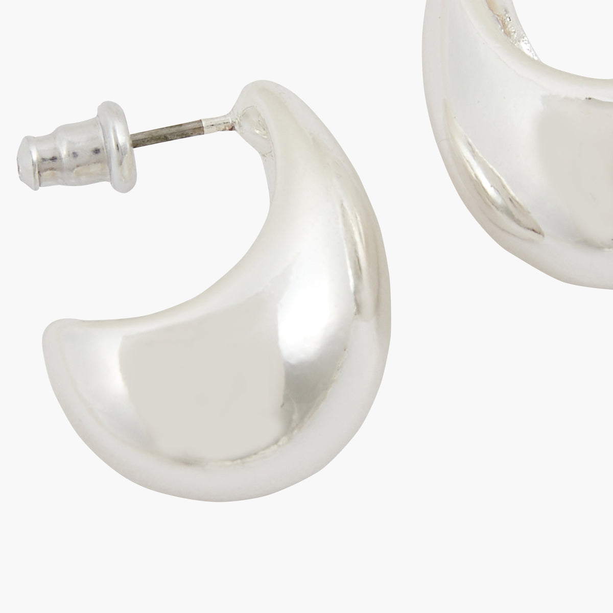 Demi créoles épaisses argentée