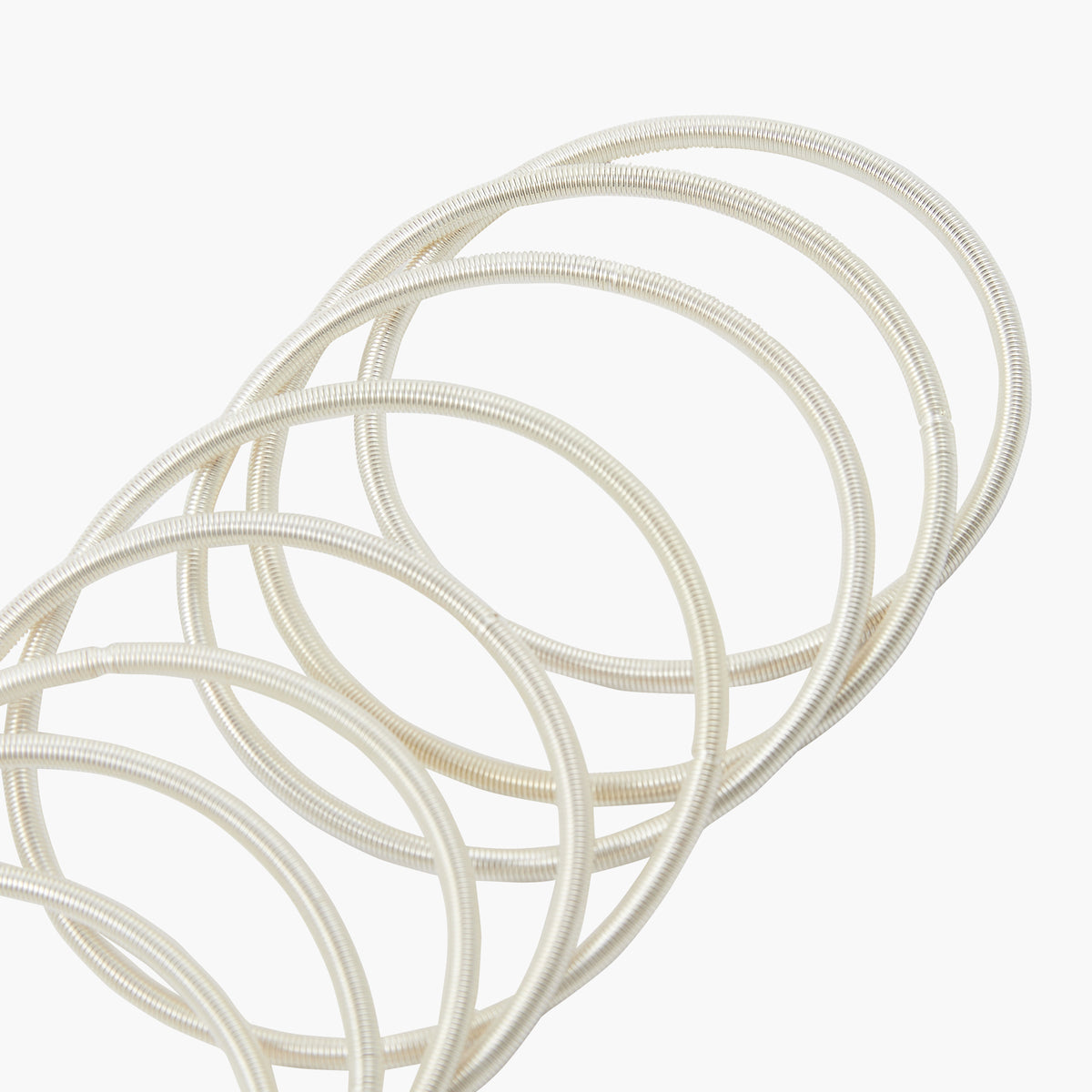 Set de 8 bracelets ressorts argentés