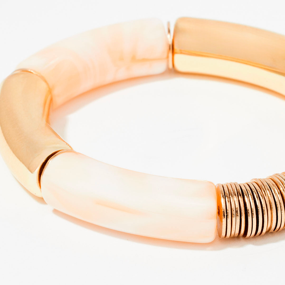 Bracelet élastique en résine ivoire