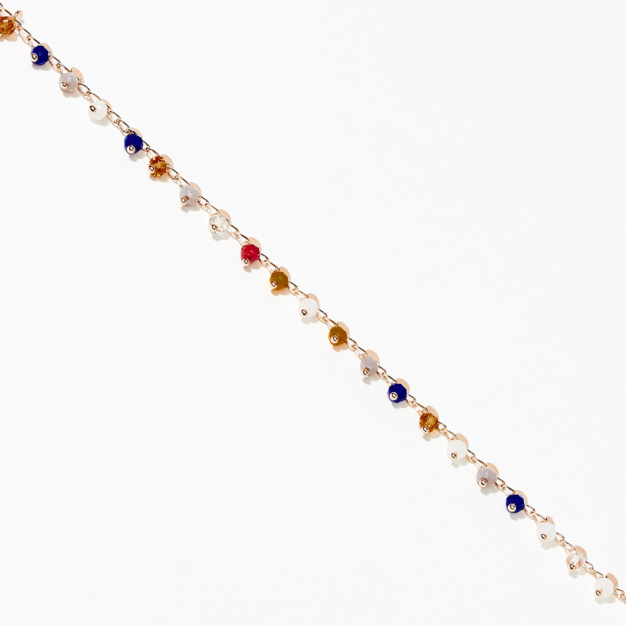 Chaine de chevilles perles à facettes multicolore