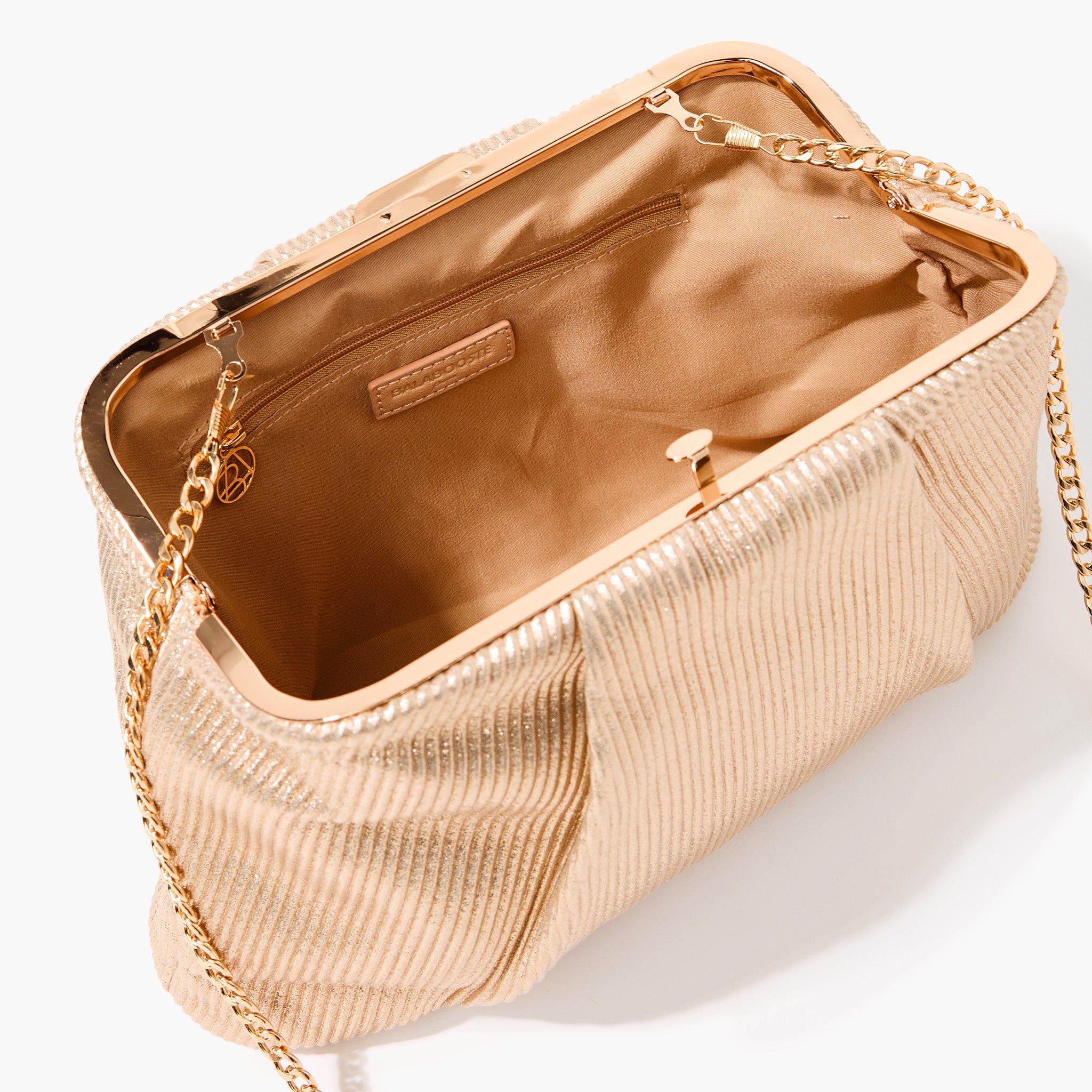 Minaudière plissée métallisée