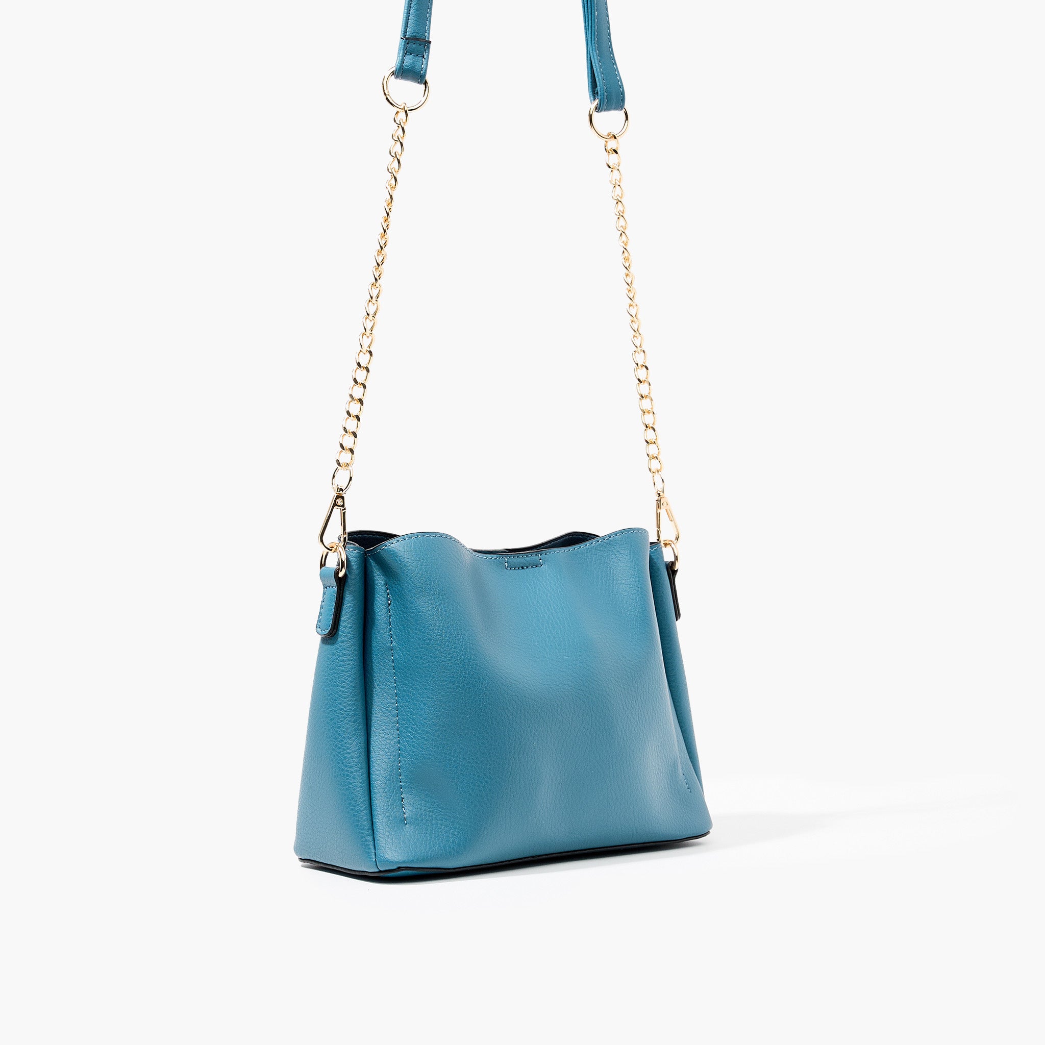Sac à bandoulière effet grainé - bleu