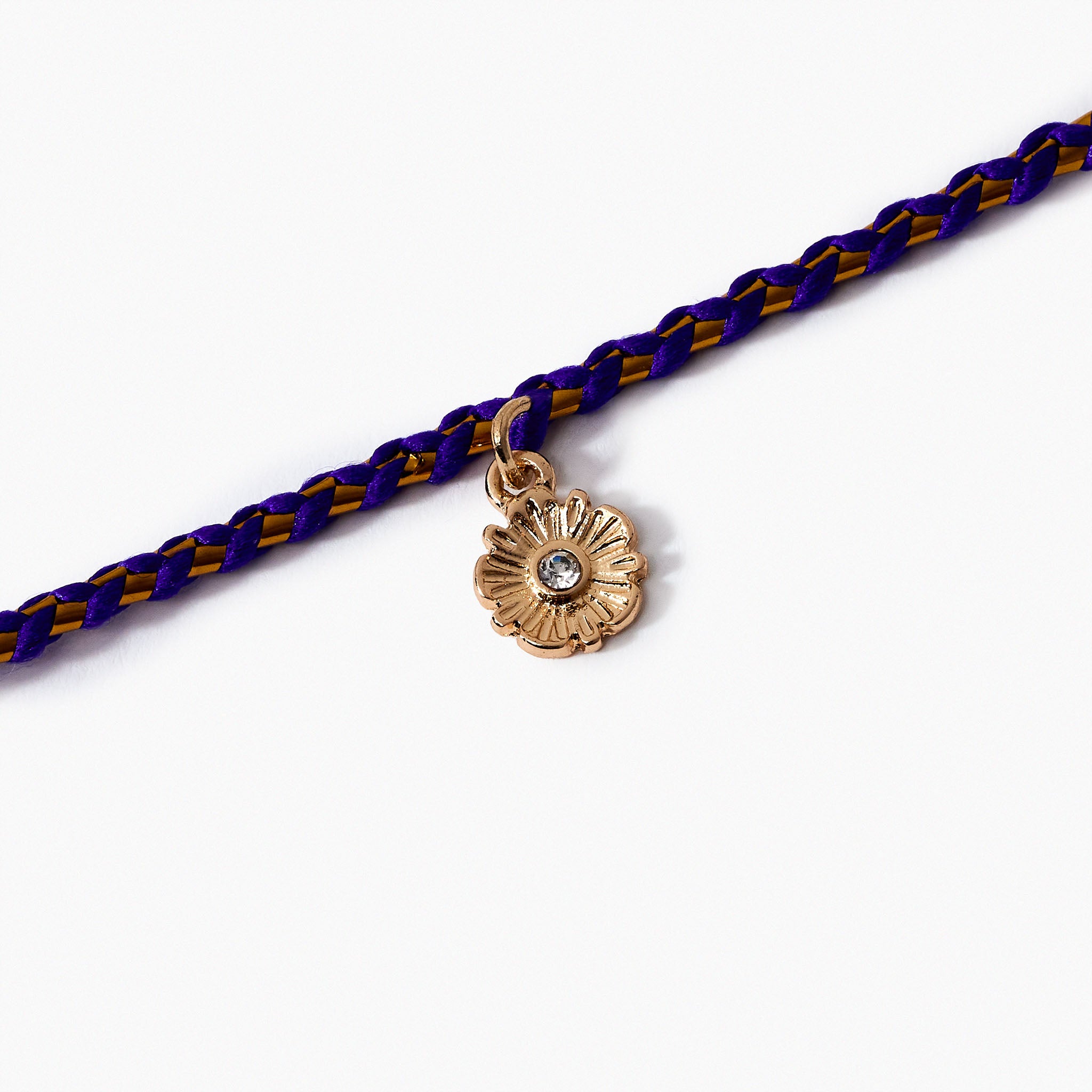 Bracelet à vœux "Amitié" médaillon fleur